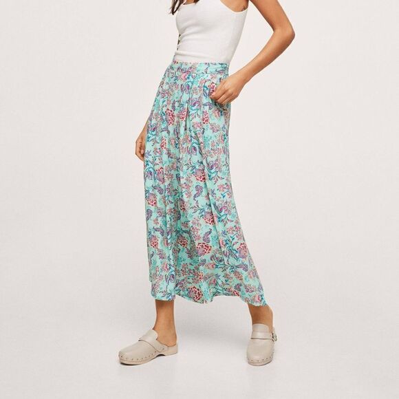 Mango Floral Print Pants Wide - Picture 7 of 8